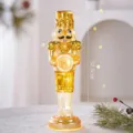 Statuetta Schiaccianoci in Vetro Oro Natale Soldato Luminoso Decorazione Tavolo 32.5cm - Soldato schiaccianoci E