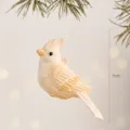 Christmas white bird tree hanging ornament with glitter detail, festive holiday decor 7cm - Christmas Animal