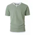 Andriko kontomaniko t-shirt pseftiko dyo kommatia laimos v kalokairi casual basiko top - S / Tops / Πράσινο του Στρατού