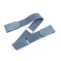 Adjustable elastic buckleless belt for women, invisible stretch waist cinch for jeans. - Sky Blue Denim - Elastic Style