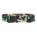 Camo canvas belt detail, featuring durable plastic side release buckle and adjustable slider. - Khaki Camo - Buckle Style