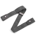 Adjustable buckle-free elastic waist belt for women, invisible stretch jeans tightening strap. - Grey Denim - Elastic Style