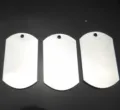 Blank stainless steel dog tags military pendant metal keychain laser engraving blanks 3pcs - Glossy Hang Tag