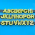 Yellow rhinestone alphabet letters slide charms for DIY bracelets and pet collars accessories - Letter A / Yellow