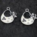 Leuke tasvormige emaille metalen bedels met strass-steentjes voor al uw DIY sieraden maken. - Grote Handtas Stijl