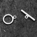 Metall Knebelverschluss Set DIY Schmuckherstellung Zubehör silberner T-Steg und Ringverbinder - Ein Paar große Knebelverschlüsse