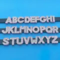 Jolis charms lettres alphabet strass rose perles DIY pour accessoires de fabrication - Lettre A / Rose