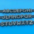 Breloques lettres strass noir accessoires alphabet DIY pour bracelet collier et decors - Lettre A / Noir