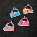 Geëmailleerde handtas bedels DIY sieraden accessoires schattige mini portemonnee metaal knutselen. - Handtas Stijl 9