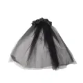 Detailed view of the black Halloween rose veil headband, showing exquisite fabric flowers and mesh. - Black