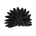 Black feather hair clip and party headpiece accessory with sequin detail for celebration. - Black