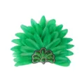 Coiffe en plumes vertes carnaval fête danse performance bandeau paillettes accessoire cheveux - Vert