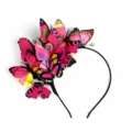 Serre-tête papillon 3D accessoire de cheveux pour femme voyage photographie et fête mode. - Rose rouge
