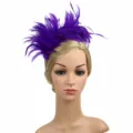 Purple feather headband European American style party headpiece feather hair accessory - Purple