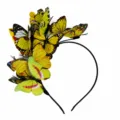 Butterfly headband hair hoop yellow fashion hair accessories for women girls travel photo prop - Yellow