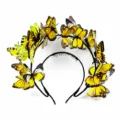 Colorful 3D butterfly headband hair hoop for women girls party prom photography accessories - Yellow