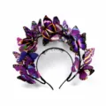 Purple 3D Butterfly Headband Fairy Hair Hoop Party Costume Photo Prop Hair Accessories - Purple
