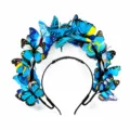 Blue butterfly headband for party, stunning fashion hair accessories variant for women and girls. - Blue