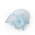 Light Blue Sinamay Fascinator Hat Feather Flower Mesh Headband for Wedding Party Tea Party - Moonlight Blue