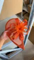 Bridal sinamay fascinator hat party feather headband vintage tea party hair accessory orange - Orange