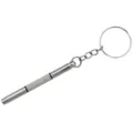 Portable mini metal screwdriver keychain, multi-functional tool for glasses repair and daily use. - Multifunctional Screwdriver / Silver