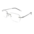 Lunettes de vue carrées sans monture en titane ultra-léger pour homme, design minimaliste. - Style Carré Sans Monture / Monture Gunmetal Verres Transparents