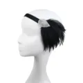 1920s Flapper Feather Headband Vintage Black Elastic Hair Band Party Costume Accessories - Black