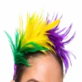 Colorful feather headband for women, party costume hair accessory, festival headpiece. - Green Yellow Purple