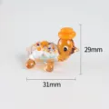 Mini glass turtle figurine, cute amber sea turtle desktop ornament and small decor piece. - Orange