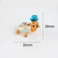 Cute glass turtle figurine mini cartoon desktop ornament decoration clear glass craft 29x31mm - Blue