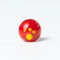 Rote Glasperle mit gelbem Katzenpfotenabdruck, gerades Loch handgemachte DIY Schmuckperle. - 12*12mm / Rot