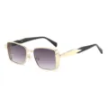 Lunettes de soleil carrées en métal vintage de luxe pour hommes avec verres dégradés élégants. - Monture Dorée Double Gris