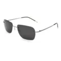 Lunettes de soleil polarisées carrées sans monture en titan pour hommes, idéales pour la conduite. - Style Carré Sans Monture / Monture Gunmetal Verres Gris