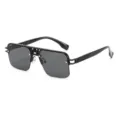 Occhiali da sole da uomo alla moda con montatura nera e lenti grigie per ogni occasione. - montatura nera con lenti grigie