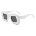 Gafas de sol cuadradas Y2K de moda para mujer y hombre, montura gruesa blanca elegante. - Blanco
