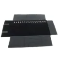 Black velvet jewelry roll travel organizer storage bag with snaps for bracelets and chains. - 60x30cm / 16 Hooks Black
