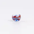 Handmade phoenix tail glass bead colorful swirl lampwork loose bead for DIY jewelry making - White