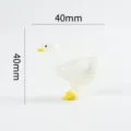 Miniature white glass duck figurine cute animal desktop ornament home decor 40mm size - Style 2 (40x40mm)