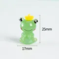 Süße Frosch Glasfigur mit Krone, Miniatur Tier Desktop Ornament, Höhe ca. 25mm. - Stil 01