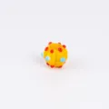 Colorful dotted glass round bead, yellow DIY jewelry making charm for bracelets and earrings. - 16*13mm / Orange
