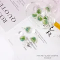 Handmade glass mushroom charms green crystal pendants for DIY jewelry making accessories - 14*30MM / Deep Green