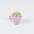 Pink glass strawberry bead lampwork loose bead for DIY handmade bracelet jewelry accessory - Pink
