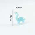 Cute blue glass dinosaur figurine miniature, home desktop ornament, size 43x30mm. - Small Dinosaur / 43x30mm / Blue