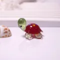 Handmade glass sea turtle figurine variant, cute micro landscape aquarium DIY accessory decor. - Light Green Tip with Red Shell