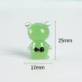 Grüne Glas Frosch Figur mit schwarzer Fliege, süßes Tier Tischdeko Mini Ornament 25mm - Stil 03