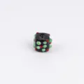 Colorful polka dot square glass beads for DIY handmade jewelry necklace making supplies. - 10*13mm / Black