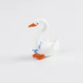 Handmade White Glass Swan Figurine Cute Desktop Car Ornament Small Animal Decor - Style 2 (30x40x50mm)