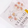 Glass mushroom charm DIY handmade jewelry beading accessory pendant multi-color crystal cute - 14*30MM / Afterglow