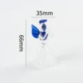 Cute glass angel figurine small ornament for car interior and home decor, size 35x66mm clear - Blue