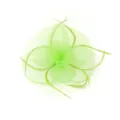 Détail d'accessoire de cheveux en résille et plumes vertes, fascinator élégant pour mariage et fête. - Vert Fruit